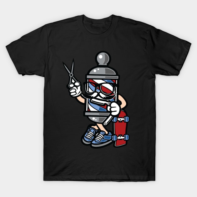 The Skater Barber T-Shirt by LineXpressions